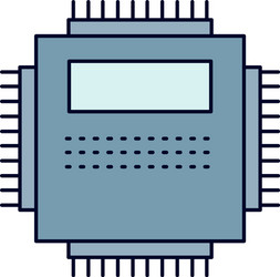 processor hardware computer pc technology flat vector image