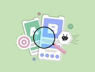 ai-powered ab testing - ux research user behavior vector image