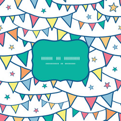 colorful doodle bunting flags frame seamless vector