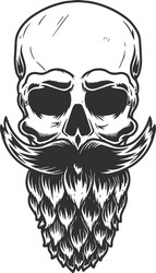 Skull with Beer Hop Beard Vector Image