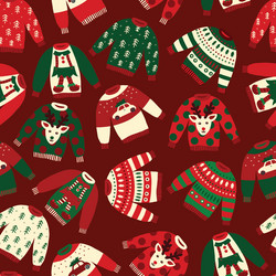 Ugly Christmas Sweaters Pattern Vector Image