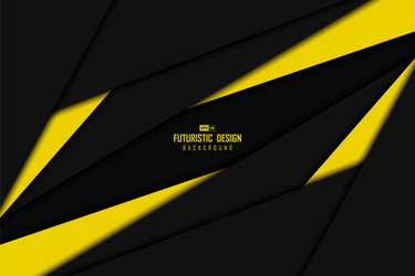 abstract black and yellow tech overlap design vector image
