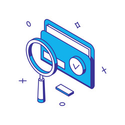 digital data analyzing document folder business vector image
