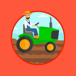 farmer driving tractor vector