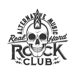 Punk Skull Mascot T-Shirt Vector Image