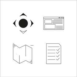 web simple linear icon setsimple outline icons vector image