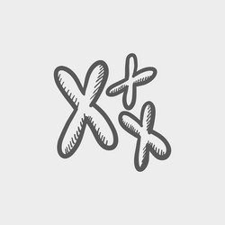 Chromosomes sketch icon vector