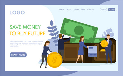 internet landing page with writings and objects vector image