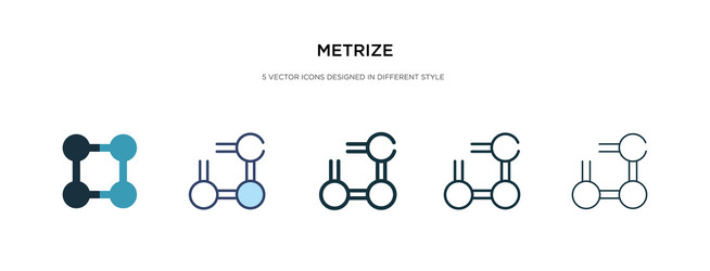 Metrize icon in different style two colored vector