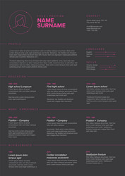 minimalist girl resume cv template vector