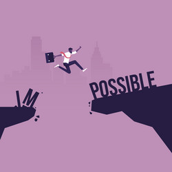 Overcoming Challenges: From Impossible to Possible vector image