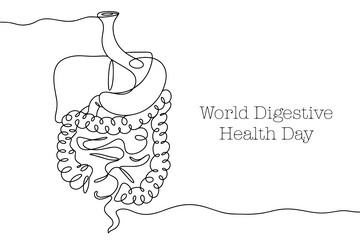 Digestive system git one line vector