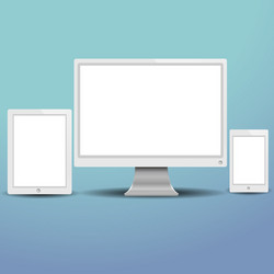 Set of modern digital devices computer monitor ta vector