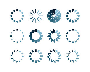 collection loading bar status icon set of loaded vector image