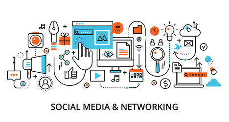 concept of social media and networking vector image