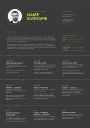 minimalist resume cv template vector