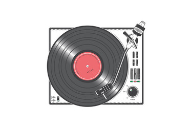 Retro Vinyl Player Vector Image