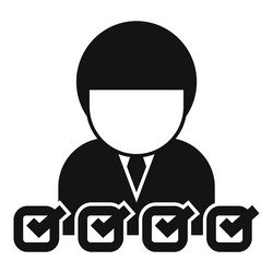 businessman completing multiple tasks with check vector image