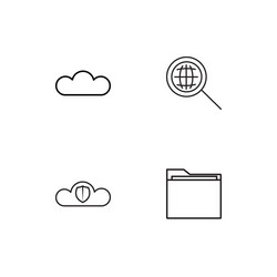 cyber security linear icons set simple outline vector image