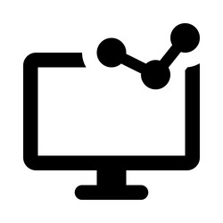 graphical display of data on desktop screen vector image