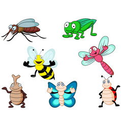 Cartoon insect collection set Royalty Free Vector Image