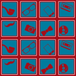 seamless background with different hipster objects vector image