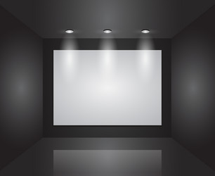 gallery interior with empty frames on wall vector