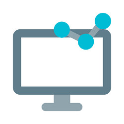 graphical display of data on desktop screen vector image