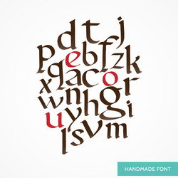 Hand drawn medieval alphabet old vector