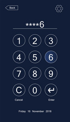 Passcode interface for lock screen vector