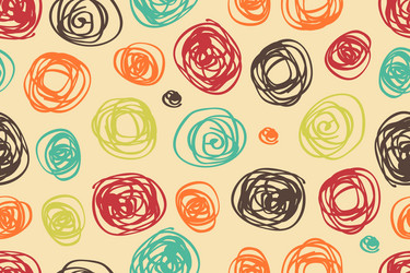 Seamless pattern of circles in retro style vector