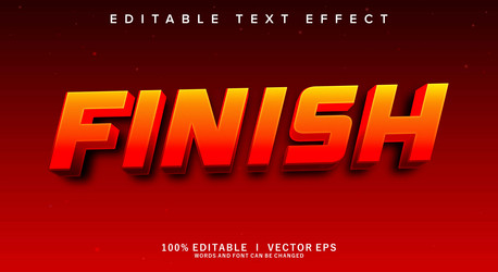 finish text effect with modern style design vector image