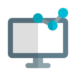 graphical display of data on desktop screen vector image