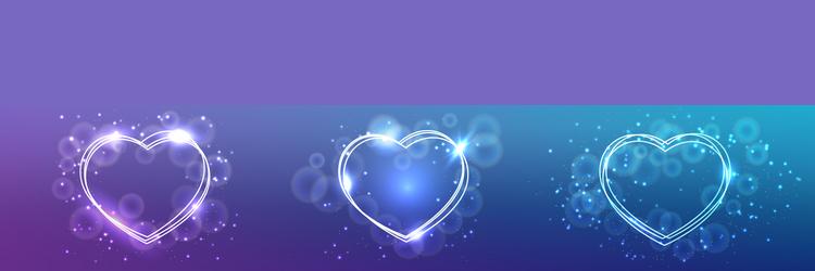 neon frame in heart form with shining effects vector image