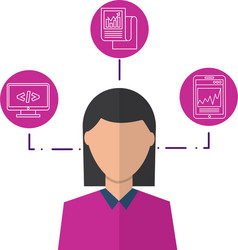 portrait of woman coding programmer vector image
