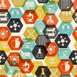 Science seamless pattern in flat design style Vector Image