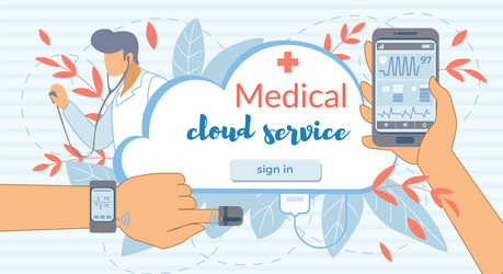 cloud service modern high tech devices medicine vector