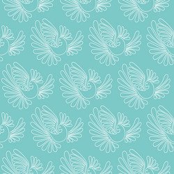 seamless pattern with doves vector