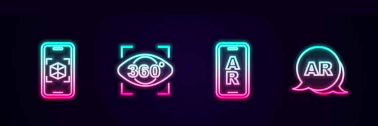 set line 3d modeling 360 degree view augmented vector image
