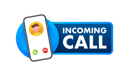 smartphone with incoming call on display vector image