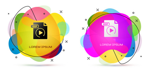 Color gif file document download button icon vector