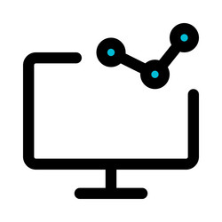 graphical display of data on desktop screen vector image