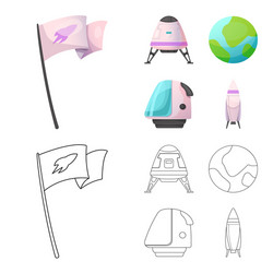 isolated object of mars and space symbol vector image