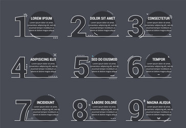 linear numbers with place for your text vector image