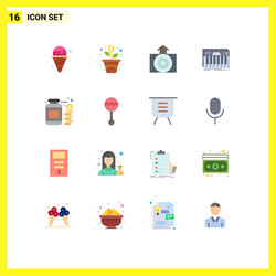 modern set 16 flat colors and symbols vector image