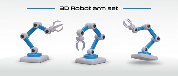set of robotic hands in different positions vector image