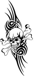 Tribal Skull with Bones Vector Image
