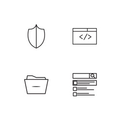 cyber security linear icons set simple outline vector image