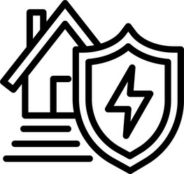 Energy house protect icon outline style vector