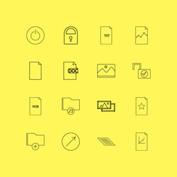 files and folders linear icon set simple outline vector image